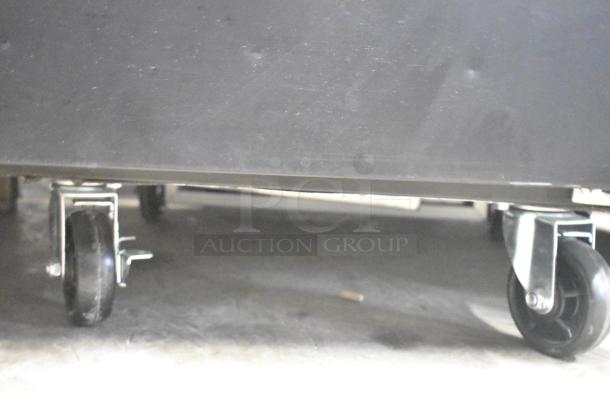 Brand new 2024 Avantco UDD-1-HC single tap kegerator, scratch and dent, on commercial casters, black finish.