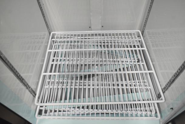 Brand new Avantco 27" glass door freezer, scratch and dent, model 178GDC12FHCB, customizable with LED lighting.
