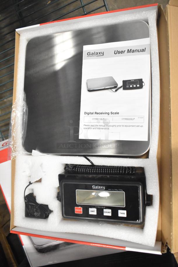 BRAND NEW Galaxy RS110LP 110 lb. Low-Profile Digital Receiving Scale with Remote Display, includes manual, minor scratches.