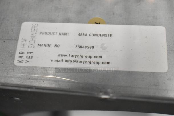 Avantco Ice 486A condenser label with product name and manufacturer info; part of new scratch and dent auction items.