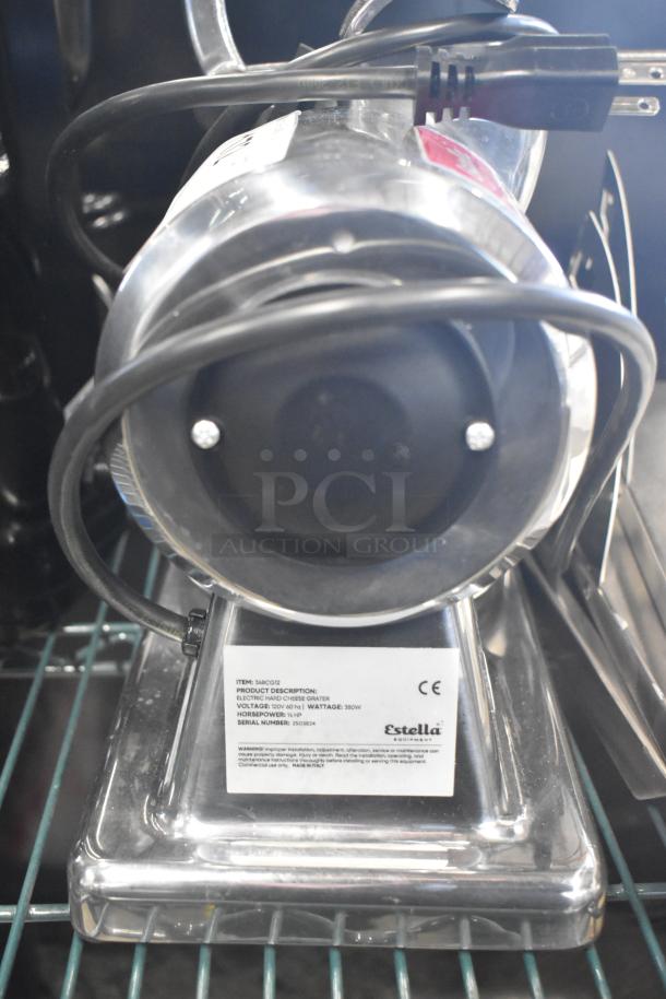 BRAND NEW Estella 348CG12 electric hard cheese grater, 1.1 lb/min, 120V, 1-phase, with scratch and dent.