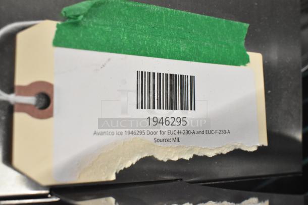 Avantco Ice 1946295 door label for EUC-H-230-A/F-230-A. New scratch and dent condition. Visible barcode and label details.