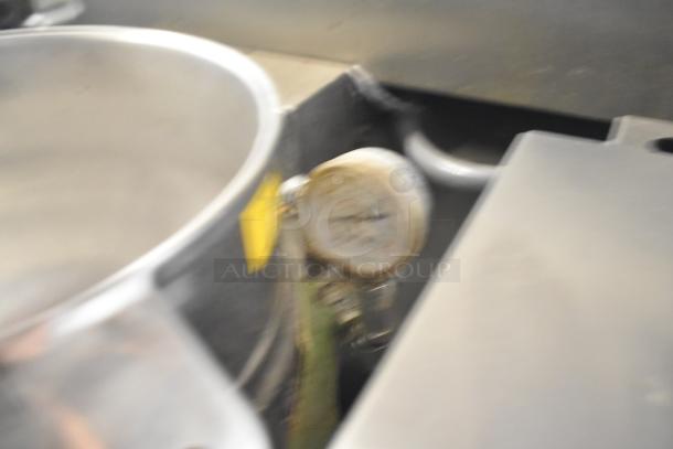 Groen TDB-20 20 Quart Steam Kettle, stainless steel, commercial countertop model, appears in used condition.