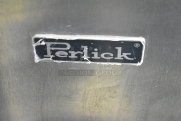 Perlick logo on stainless steel surface of 2025 Perlick HC48RS4S Commercial Undercounter Cooler.