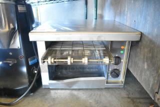 Sodir Equipex CT540 conveyor toaster, 540 slices/hr, adjustable opening, 208/240V, 1 phase, good condition.