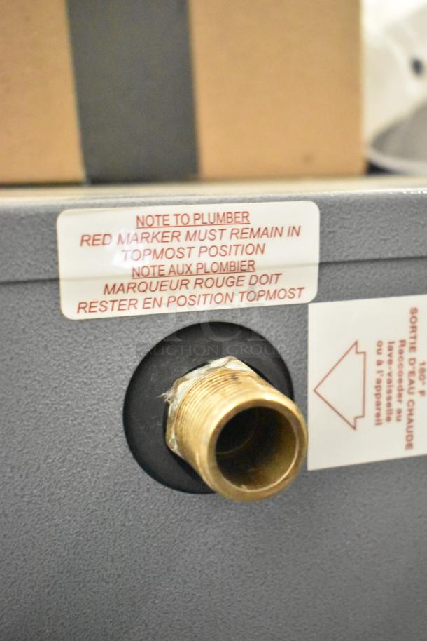 BRAND NEW SCRATCH AND DENT Hatco C-36 Compact Booster Water Heater, Model 413C36C, 208V, 3 Phase. Plumbing label visible.