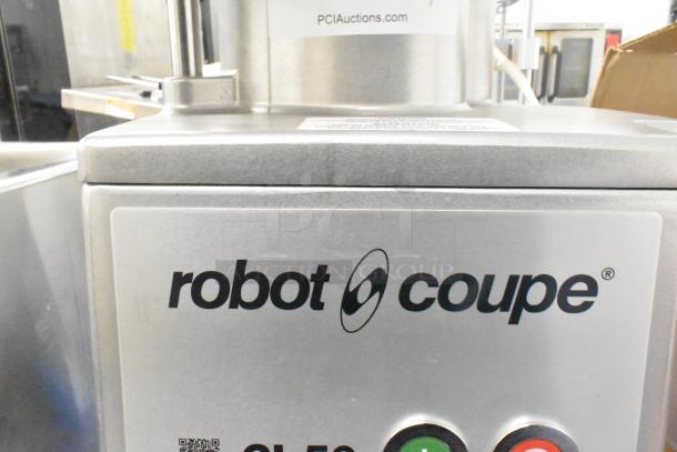 Brand new Robot Coupe CL 50 Series E food processor; countertop model with blades, 120V, 1 Phase, slight scratch and dent.