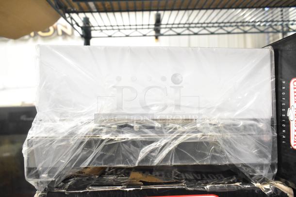 Brand new Chef Master 90217 stainless steel butane stove cover, dimensions 7 3/16" x 14 1/2" x 12", with minor scratches.