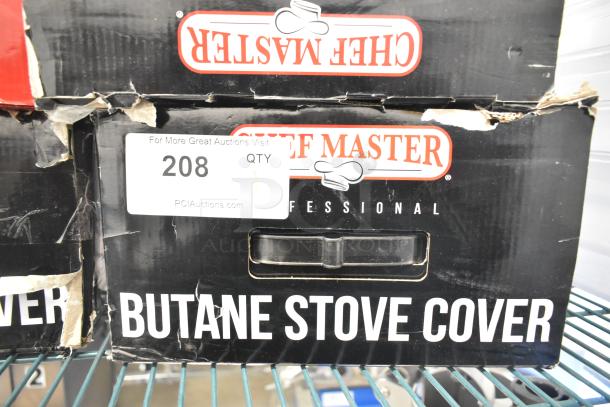 Brand new Chef Master stainless steel butane stove cover, 7 3/16" x 14 1/2" x 12", scratch and dent, original packaging.