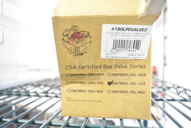 Brand new 190LPGVALVE2 millivolt liquid propane pilot valve for fryers, 3/4" gas in/out, in original box with minor scratches.
