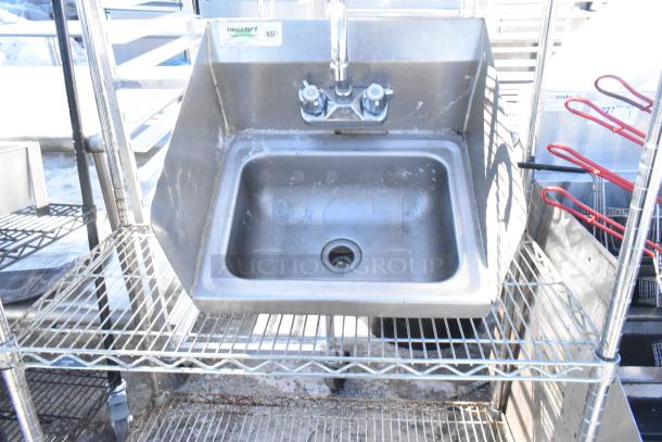 Chrome 4-tier wire shelving unit with sink; Regency, NSF certified. Buyer dismantles. Consider freight for shipping.