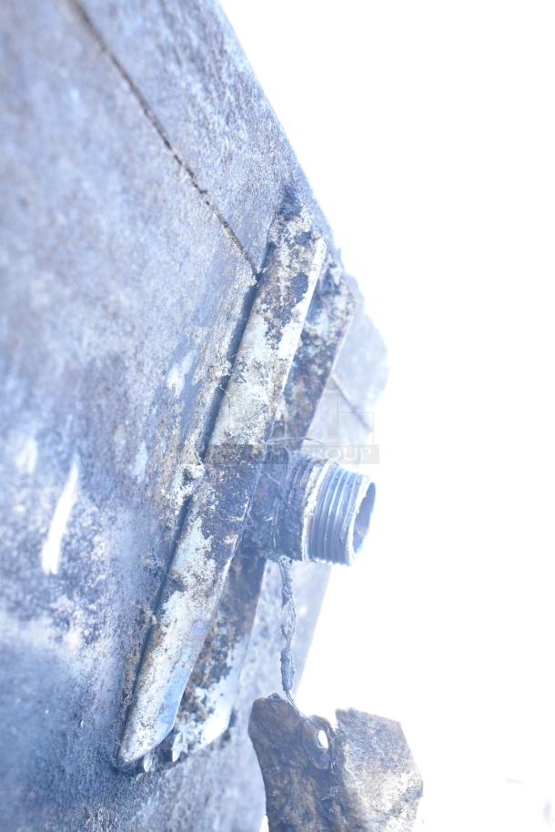 Montague Commercial Natural Gas Single Deck Pizza Oven, showing exterior rust and wear; requires restoration.