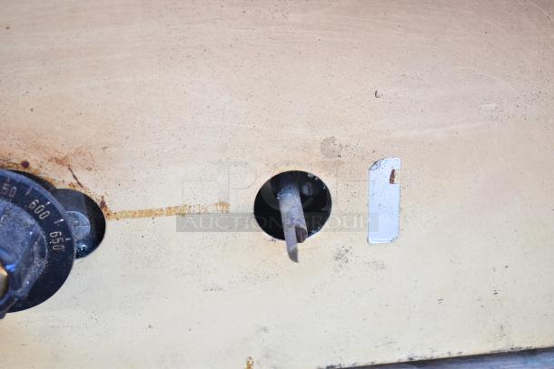 Montague 24P-2 Commercial Natural Gas Pizza Oven in used condition, showing dial and panel details.