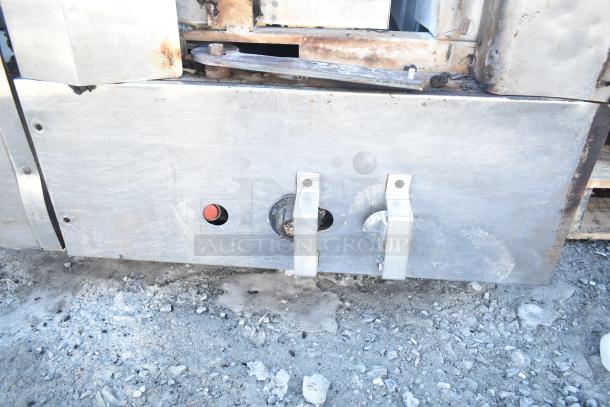 Montague Commercial Natural Gas Pizza Oven, single deck, visible wear, control knobs and red indicator light shown.