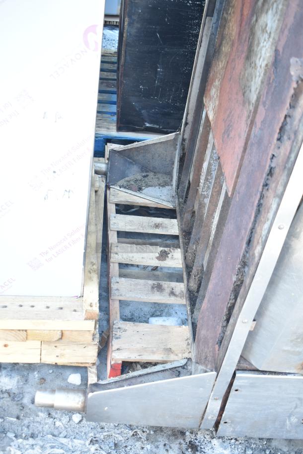 Montague Commercial Natural Gas Single Deck Pizza Oven with legs. Visible wear, includes sturdy metal construction.