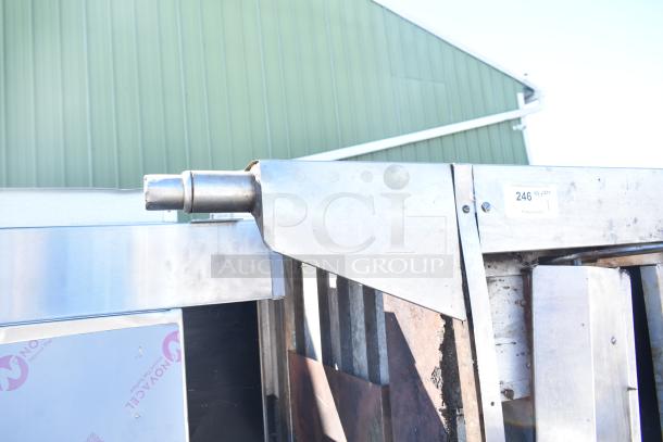 Montague Commercial Natural Gas Single Deck Pizza Oven, features metal construction, visible wear, and auction label 246.