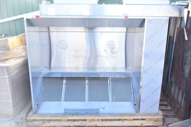 Brand new CaptiveAire 6024 ND-2WI commercial grease hood with filters, lights, slight scratches.