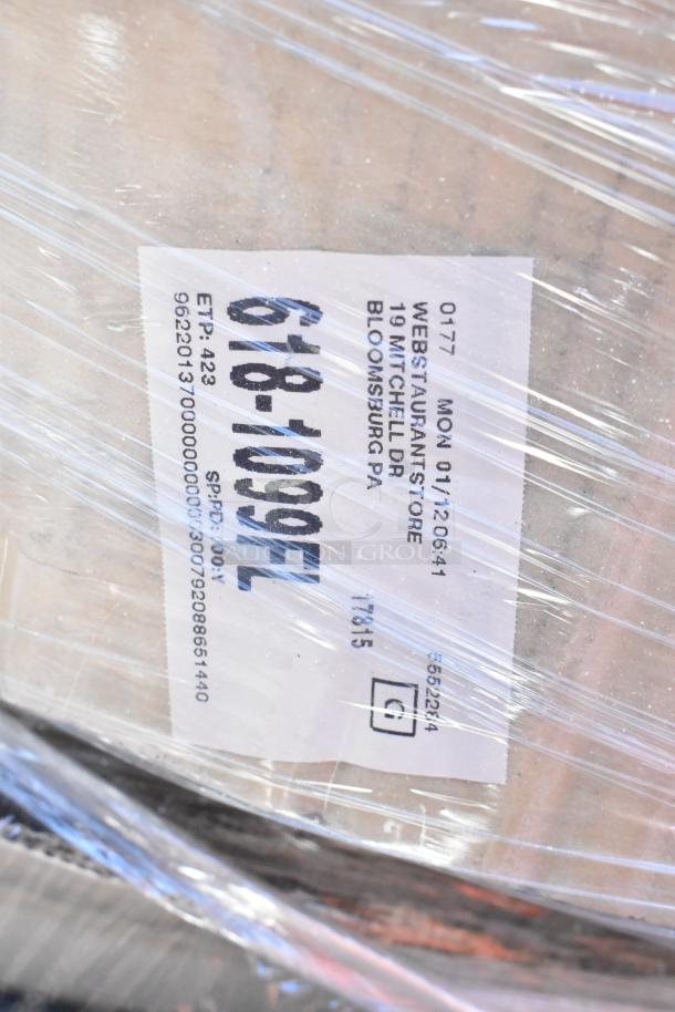 Label on scratch and dent package, wrapped in plastic. Includes ingredient bin, dish table, and more. 9 items in total.