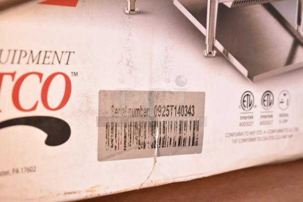 Alt text: Damaged packaging showing a Metco serial number 0925T140343, with certification logos.