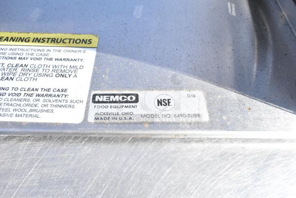 Nemco Countertop Dry Cookie Merchandising Case, Model 6490-SUBB, NSF certified, visible cleaning instructions, made in USA.