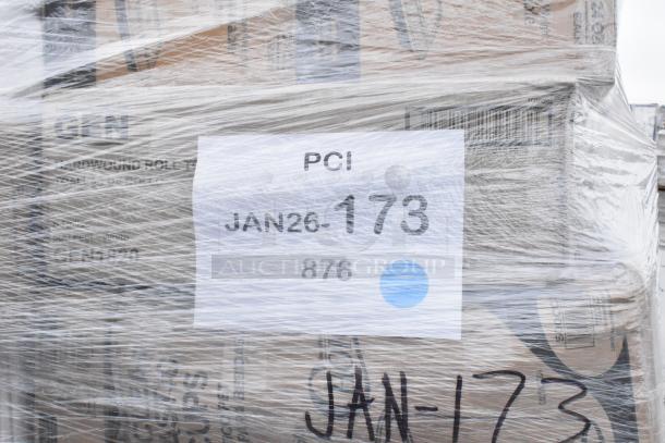 Plastic-wrapped pallet with "PCI JAN26-173" label, containing 46 assorted new scratch and dent items like spoons and bowls.