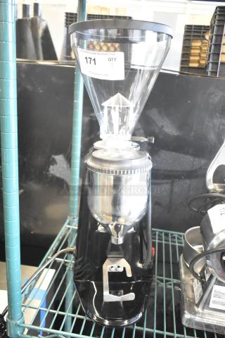 Brand new Estella Caffe 236ECEGOD espresso grinder, on-demand, with minor scratches, 120V, 1 phase, visible auction tag 171.