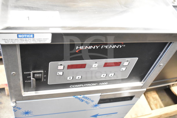2025 Henny Penny 500 electric pressure fryer, commercial floor style with casters, Model 500, 208V, 3 phase, digital controls.