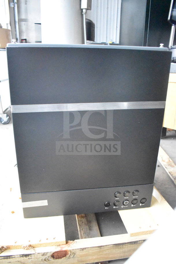 Follett ID50 Commercial Ice Machine Head, brand new with minor scratches and dents, black exterior, control panel visible.