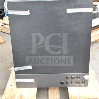 BRAND NEW SCRATCH AND DENT! Follett ID50 Commercial Ice Machine Head on pallet, black exterior, visible controls.