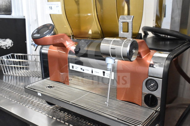 2022 Thermoplan Mastrena M2-CS Super Automatic Espresso Machine with stainless steel body, LCD display, and steam wand.