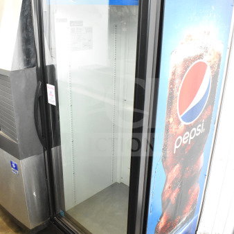 2018 True GDM-12-HC cooler, single door, Pepsi design, commercial use, 115 volts, 1 phase, excellent condition.