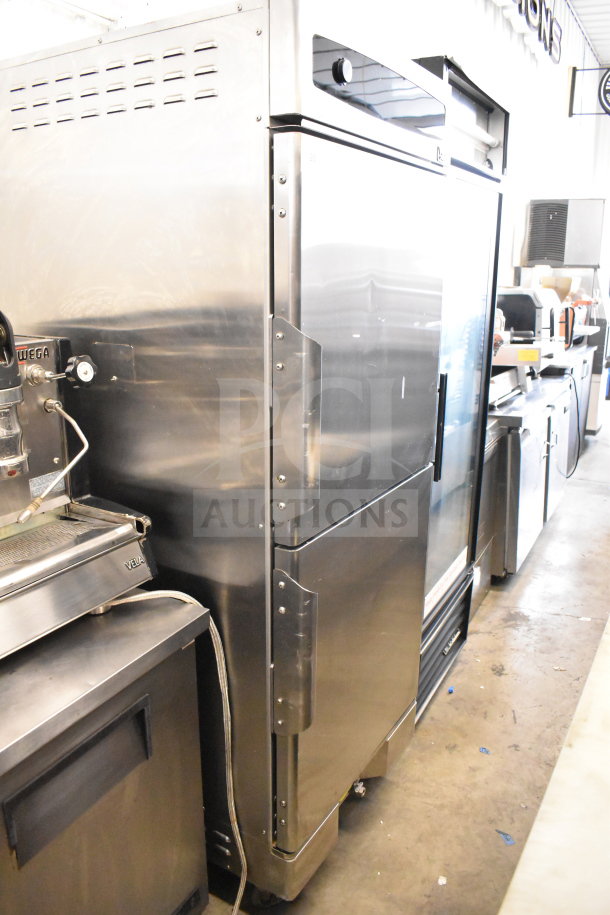 2022 Winston HOV514UVE CVap 2 Half Size Reach In Holding Heating Cabinet, stainless steel, on commercial casters.
