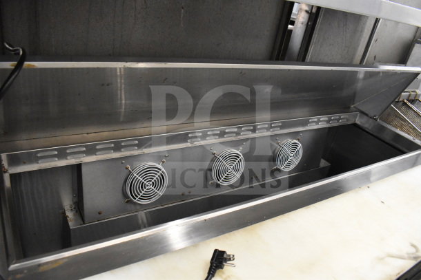 2021 Atosa MSF8303GR Commercial Prep Table, stainless steel, 2 shelves, 115V, features multiple fans, clean condition.
