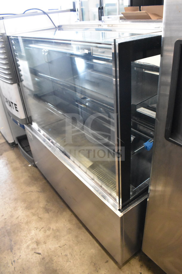 Yukon deli display case merchandiser, commercial floor style, glass front, stainless steel, 115 volts, 1 phase, excellent condition.