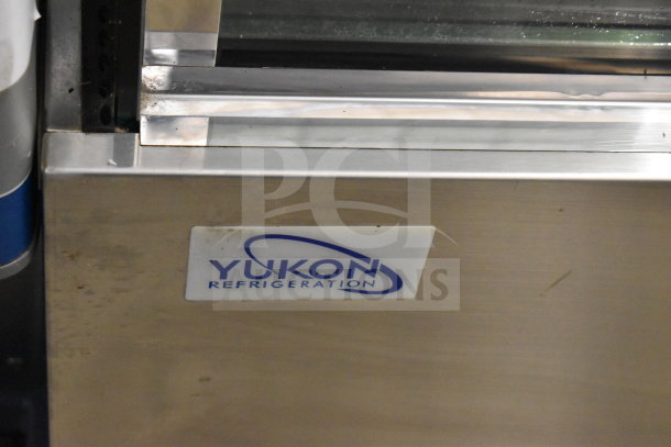 Yukon Commercial Floor Deli Display Case Merchandiser, 115V, 1 Phase, featuring stainless steel construction.
