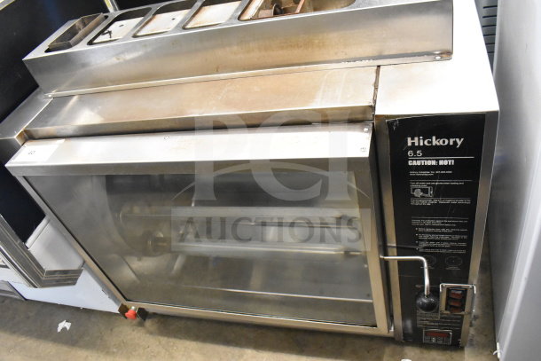Old Hickory N/6.5G Commercial Rotisserie Oven, countertop, natural gas, includes spits/skewers, stainless steel, used condition.