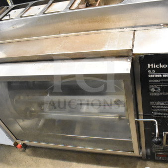 Old Hickory N/6.5G Commercial Rotisserie Oven, countertop, natural gas, includes spits/skewers, stainless steel, used condition.
