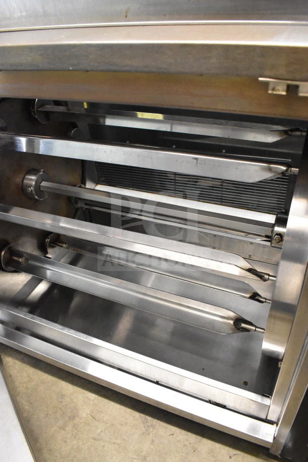 Old Hickory N/6.5G rotisserie oven with spits, stainless steel, natural gas powered, good condition.