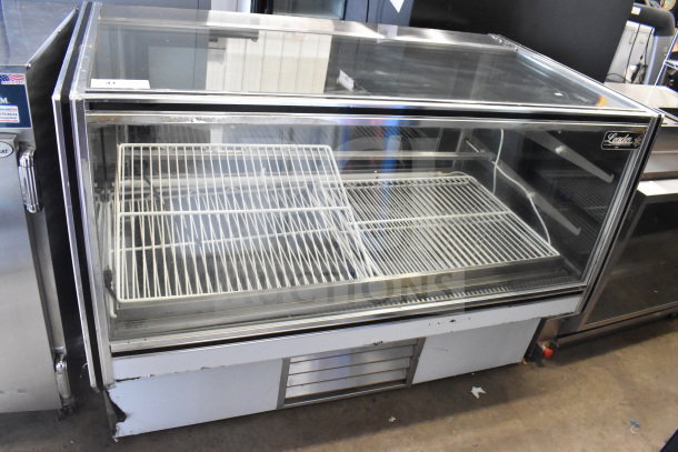 2017 Leader CBK57 S/C deli display case, glass front, wire shelves, 115 Volts, 1 Phase, minor wear, commercial use.