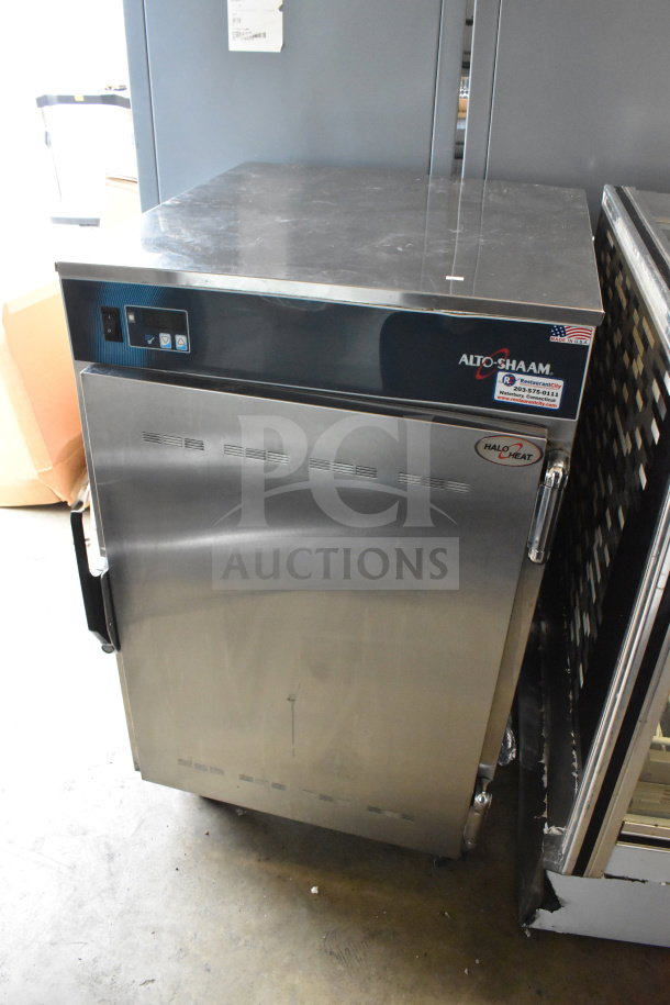 2018 Alto Shaam 1200-S heated holding cabinet with commercial casters, 120V 1 Phase, stainless steel, used condition.