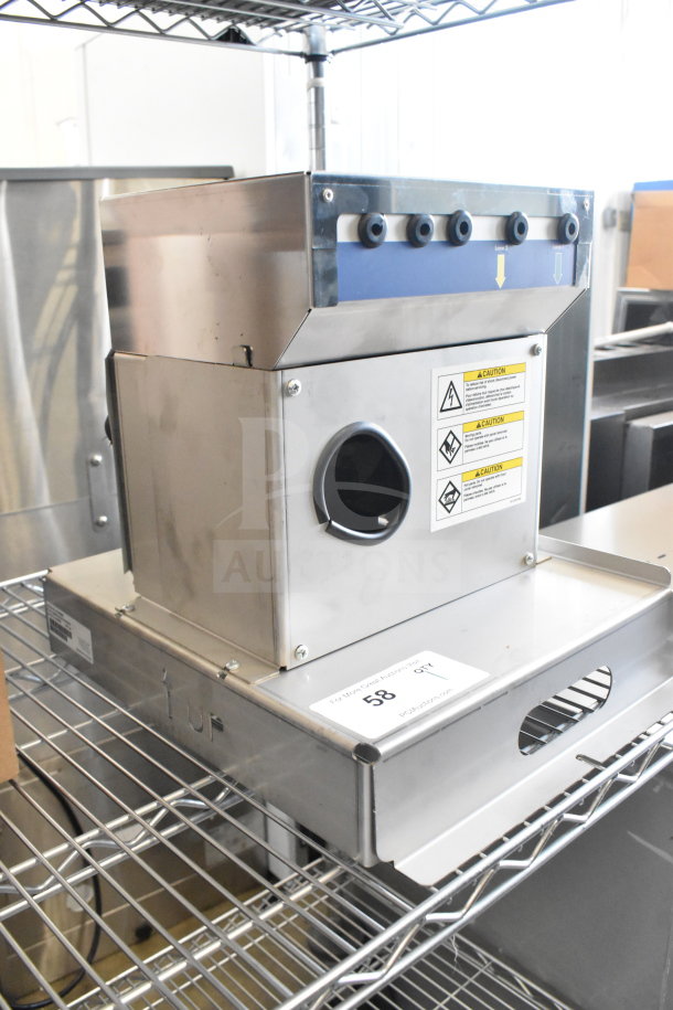 Follett IMDV-2CM Diverter Valve, stainless steel, good condition, caution labels visible, model specific for certain equipment.
