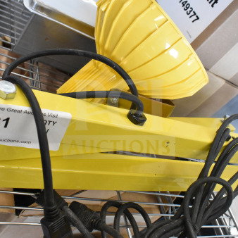 Brand new Rite Hite RH-40-P loading dock light, yellow, with minor scratches, includes mounting hardware and power cord.