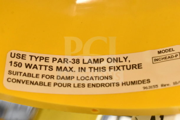 Brand new Rite Hite RH-40-P loading dock light, model INCHEAD-P, uses PAR-38 lamp, 150W max, suitable for damp locations.