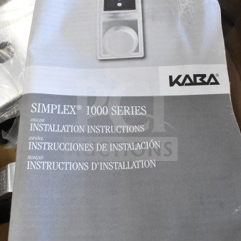 Brand new Simplex LR1076S26D41 mechanical lever set, installation manual shown. Scratch and dent condition.