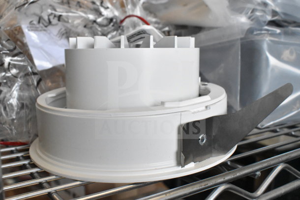 Flos E347601 light fixture, new condition, white finish, circular design, visible mounting hardware, in original packaging.