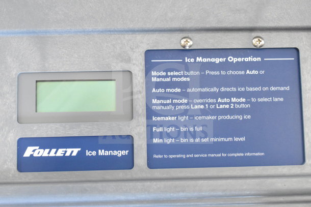 2024 Follett IMDV-2CM Ice Manager Diverter Valve, digital display, control panel with mode settings and status indicators.