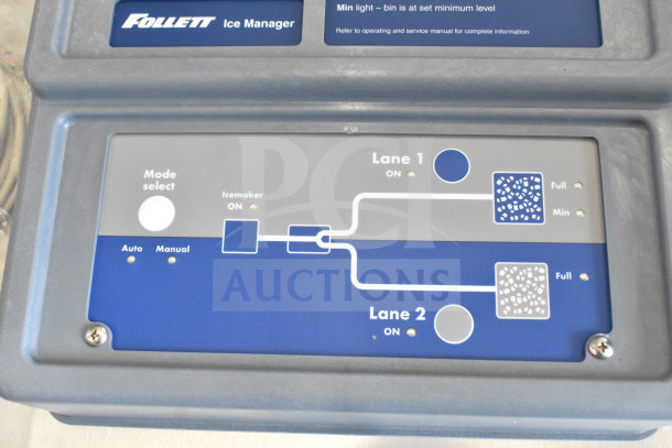 2024 Follett IMDV-2CM Ice Manager Diverter Valve, auto/manual mode, Lane 1 and 2 controls, pristine condition.