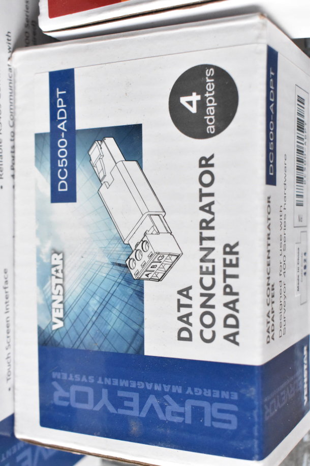 Box of Venstar DC500-ADPT data concentrator adapters. Includes 4 adapters. Suitable for Surveyor 400 systems.