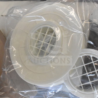 4 Navien exhaust plunges in new condition, sealed in plastic bag. White plastic with grid design, ready for installation.