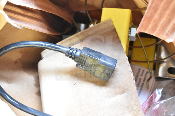 RP-H-40-P Dock Loading Light, yellow casing, black power cable, in original packaging, minor wear visible on connectors.